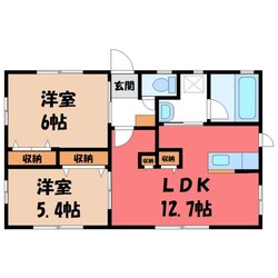 古河駅 バス30分  古河新田下車：停歩4分 1階の物件間取画像